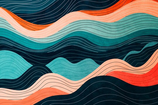 Abstract waves pattern with vibrant gradient hues