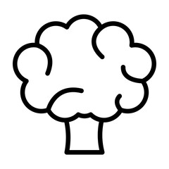 Broccoli Vector Line Icon Design