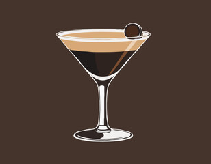 Espresso Martini cocktail Illustration