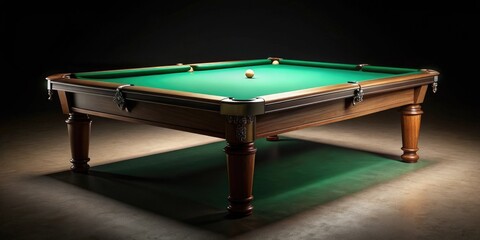 close up view empty green pool table