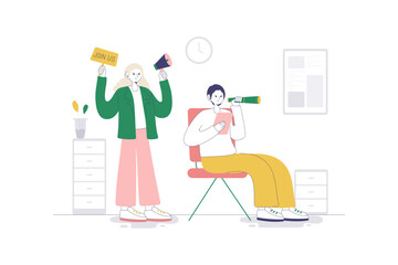 Employee Job Hiring Flat Style Illustration