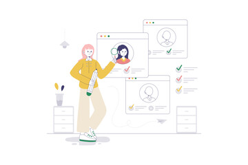 Employee Job Hiring Flat Style Illustration
