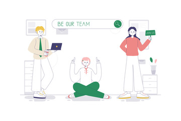 Employee Job Hiring Flat Style Illustration