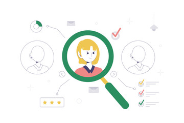 Employee Job Hiring Flat Style Illustration