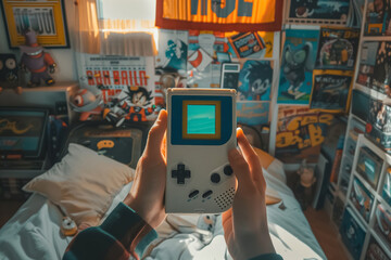 Nostalgia is brought to life in the retro gaming room with classic posters, vintage console, and cozy lighting, for a warm and inviting atmosphere