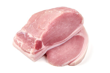 Chilled pork ham, isolated on white background. High resolution image.