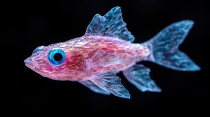 Fototapeta premium Vibrant Transparent Fish with Mesmerizing Eyes