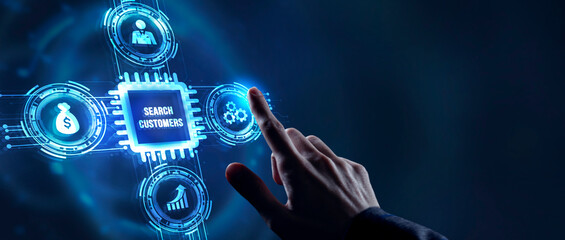 Internet, business, Technology and network concept. Marketing plan and strategies. Personalization...