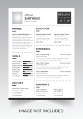 Professional resume business layout, Creative cv template vector minimalist