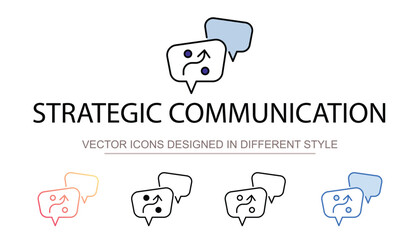 Strategic Communication icon design with white background stock illustration