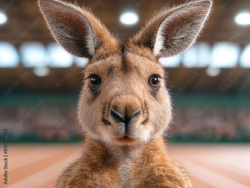 Poster Closeup of a curious kangaroo