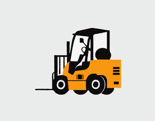 Forklift template or symbol on white background