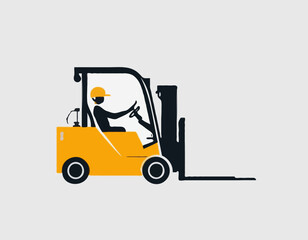 Forklift template or symbol on white background