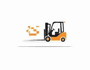 Forklift template or symbol on white background