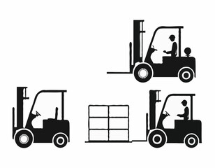 Forklift template or symbol on white background