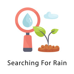 Searching For Rain Vector Flat Icon Design illustration Symbol on White background EPS 10 File 
