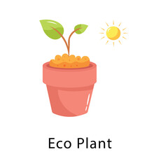 Eco Plant Vector Flat Icon Design illustration Symbol on White background EPS 10 File 