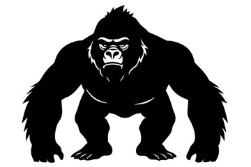 Obraz premium Gorilla, gorilla vector silhouette, bigfoot silhouette