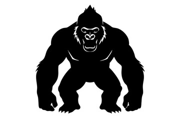 Gorilla, gorilla vector silhouette, bigfoot silhouette