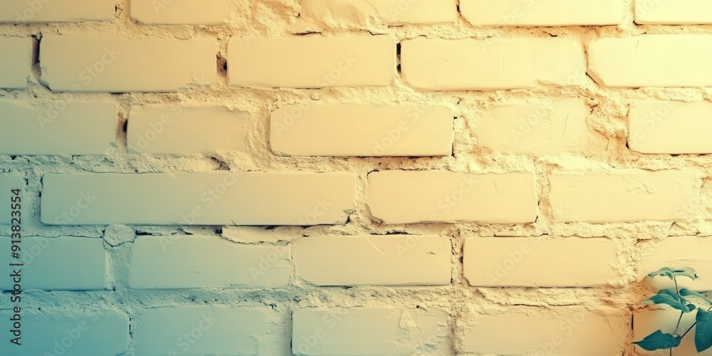 Poster White Brick Wall Background