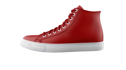 Red sneakers on transparent background