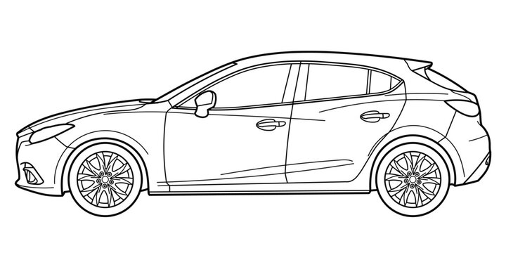 black and white car side view clip art preview