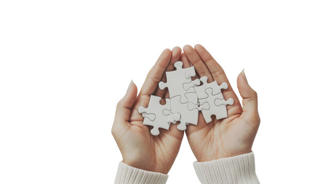 recommend clip art: Puzzles in hand on transparent background