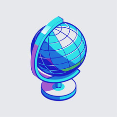 Globe isometric vector illustration  on a isolated white background (9)