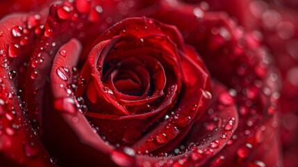 petals dotted with water droplets, center saturated with vibrant bloom