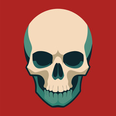 Obraz premium Modern Pop Art Skull Illustration for T-Shirts and Posters, Vibrant Skull Design for Halloween 