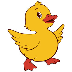 Cheerful Cartoon Duckling Illustration for Kids' Tales