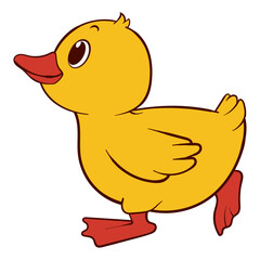 Playful Cartoon Duckling Design for Children’s Books