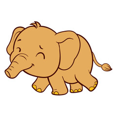 Cute Cartoon Baby Elephant