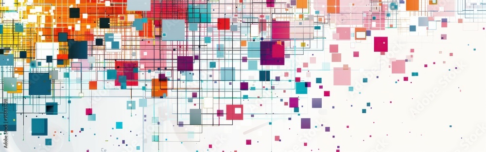 Fototapete the image features a colorful abstract pattern with a white background. the pattern consists of nume