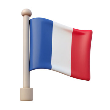 France Flag 3d cartoon style illustration