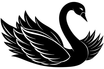 Swan, black swan icon vector, swan silhouette
