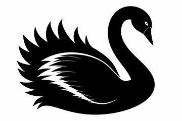 Swan, black swan icon vector, swan silhouette
