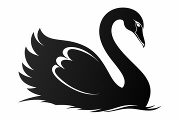Swan, black swan icon vector, swan silhouette

