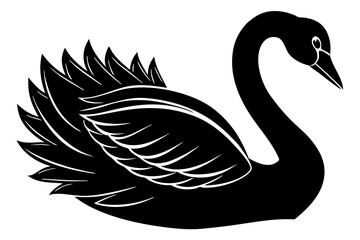 Swan, black swan icon vector, swan silhouette

