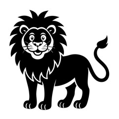 Funny Friendly Lion for Kids - Vector Illustration, Cartoon Clipart