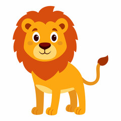 Funny Friendly Lion for Kids - Vector Illustration, Cartoon Clipart