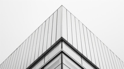 Corner of Modern Building with Glass Panels