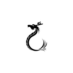 logo tribal dragon vector with flat style in black color