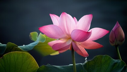 Obraz premium lotus flower in the pond, pond, bloom, leaf, beauty, flora, summer, blooming, 