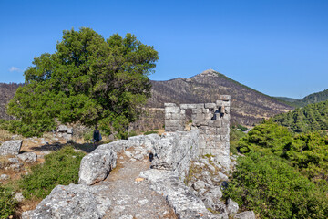 The impressive fortress of Eleftheri, one of the best preserved ancient fortresses in Greece. Its last construction phase is in the 7th century AD. being in use at least until the early byzantine era.