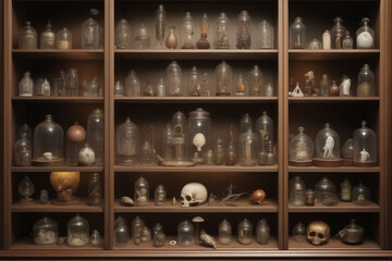 Vitrina de museo de ciencias