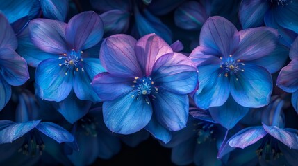 tops sport purple petals, beneath, blue