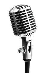 Fototapeta premium Retro style microphone isolated on white background PNG