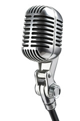 Fototapeta premium Retro style microphone isolated on white background PNG