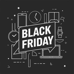 Fototapeta premium Black Friday modern abstract poster